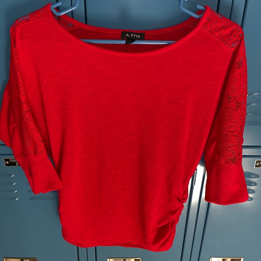 A. Byer Ladies lace arm top size Medium
